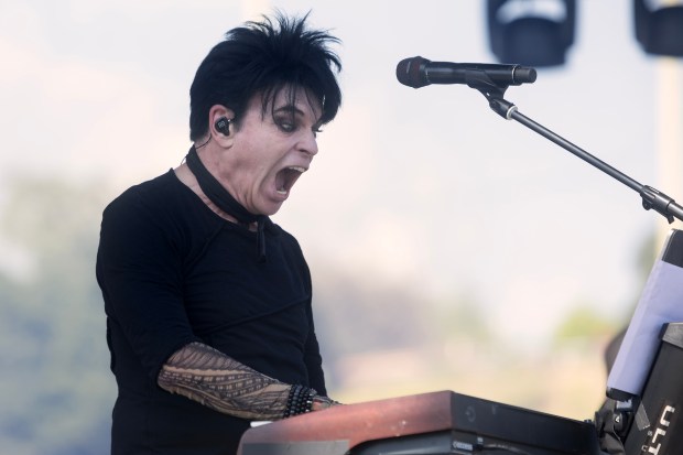 Gary Numan performs during the Cruel World music festival at...