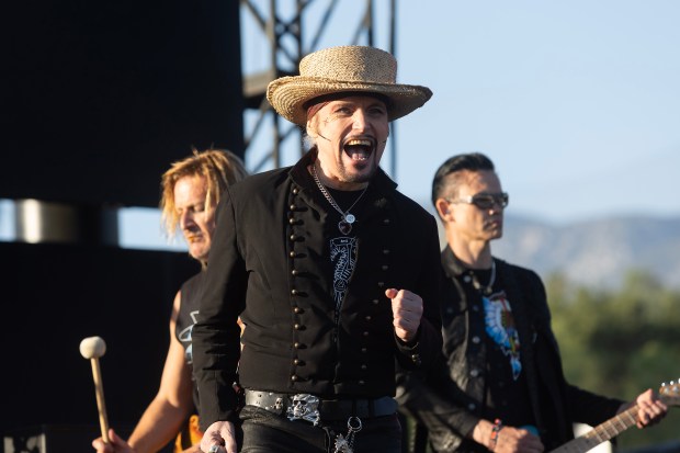 Adam Ant performs during the Cruel World music festival at...