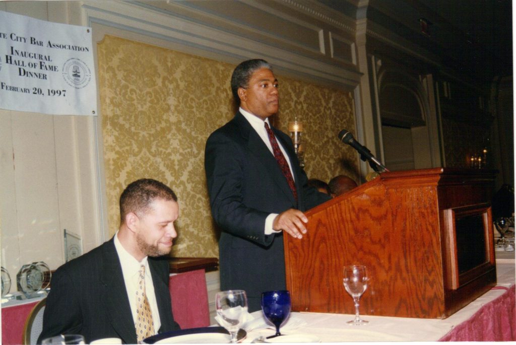 Harold Michael Harvey at a Gate City Hall of Fame Dinner in 1997 (Photo Courtesy Harold Michael Harvey).